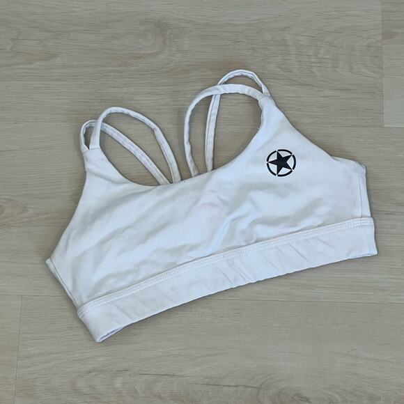 💗 3/$10 💗 Savage Barbell Knotty Back Sports Bra White Size Small - Picture 11 of 11